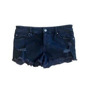 Billabong Distressed Shorty Shorts in Black. Size 27.